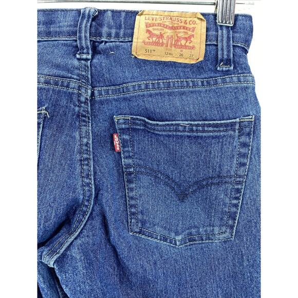 Levi's 511 Performance Adjustable Slim Blue Denim Jeans Boys Size 12 Reg 26x27 - Picture 3 of 7
